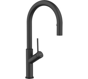 Grifo de cocina monomando con caño extraible Negro